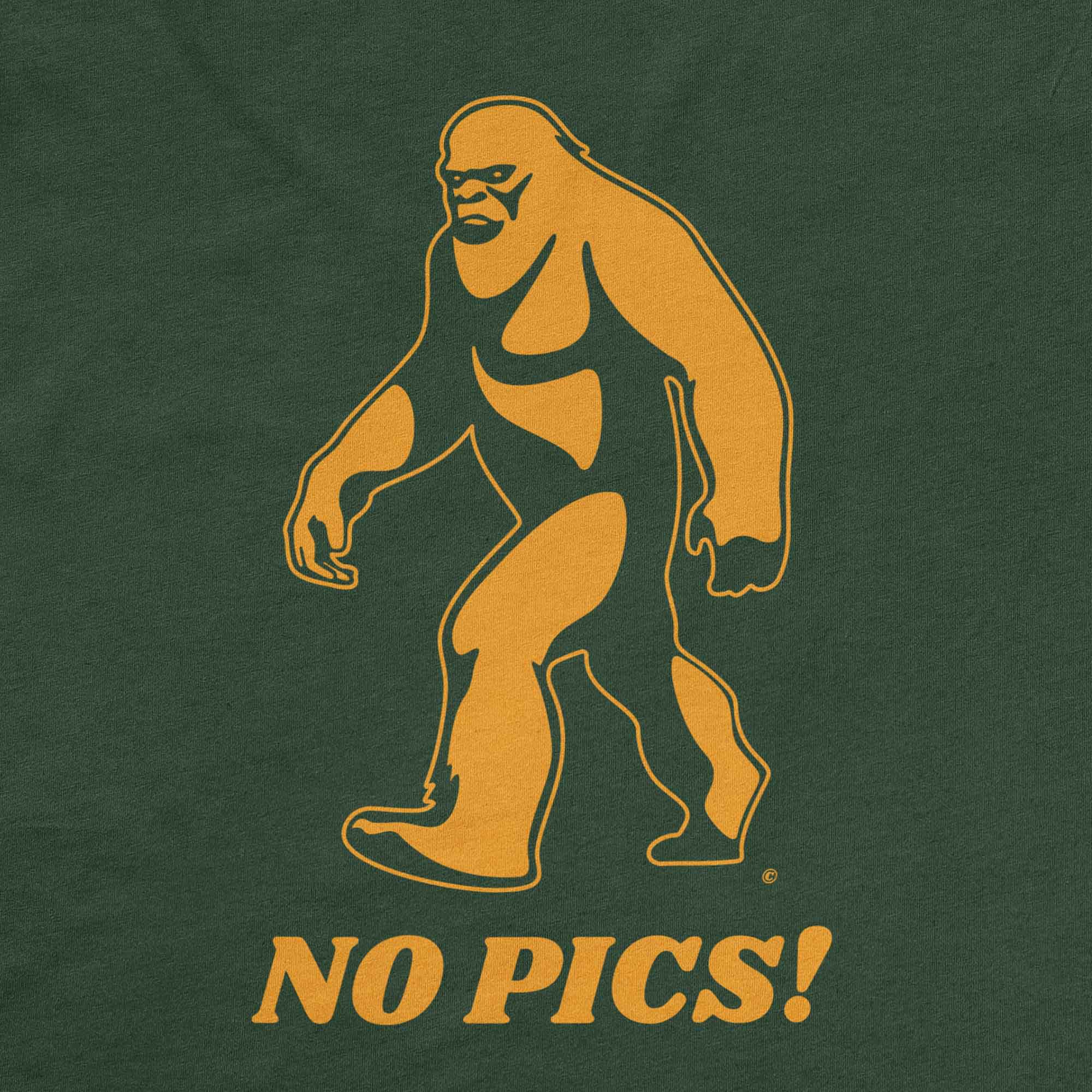 Funny Bigfoot Sasquatch Heavyweight Hoodie Design Detail