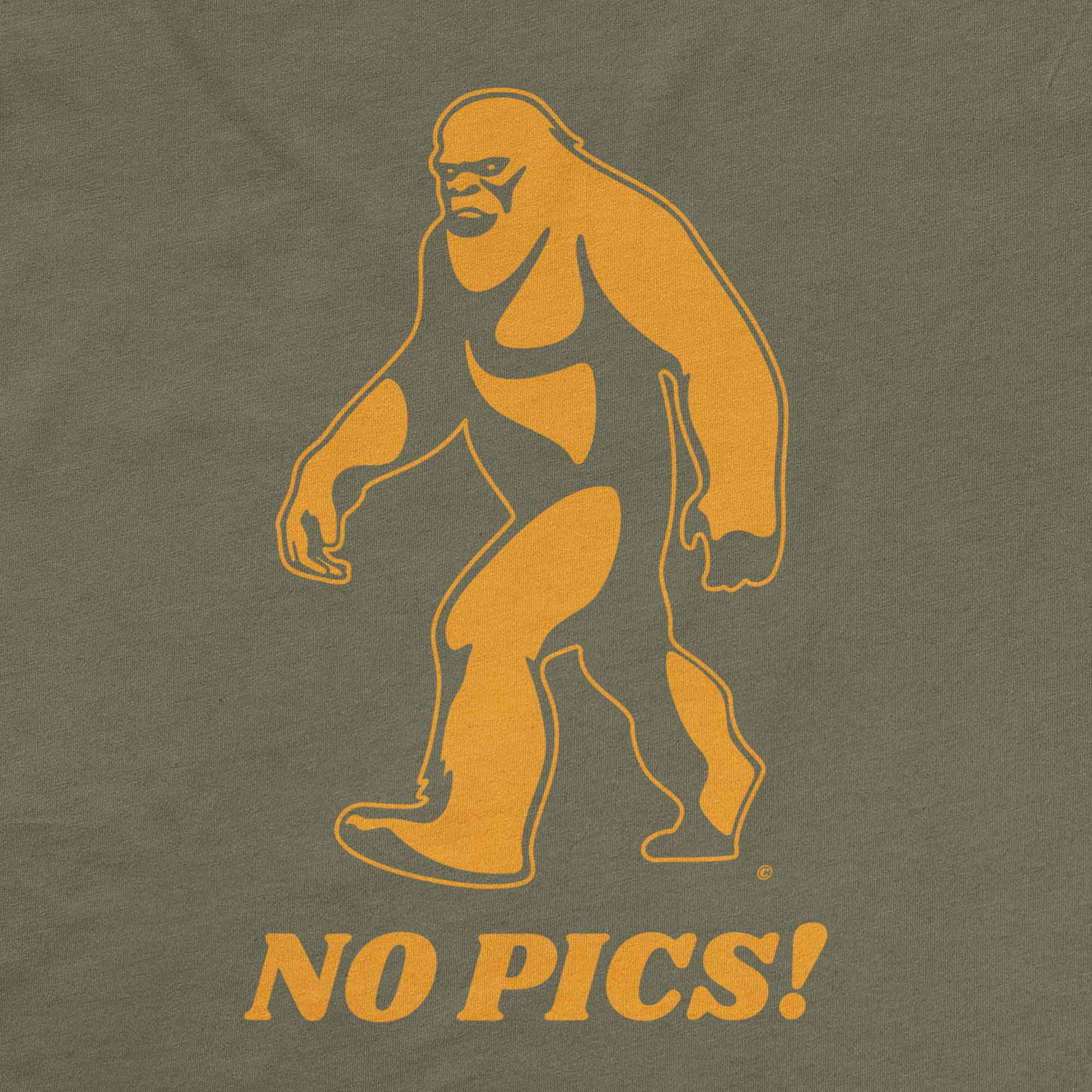 Funny Bigfoot Sasquatch Bella+Canvas Long-Sleeve Tee Design Detail