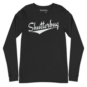 Shutterbug Retro Script Logo Black Heather Bella+Canvas Long-Sleeve Tee Shirt